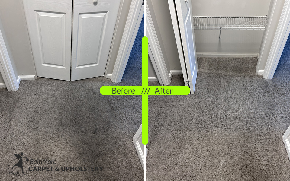 Carpet stain cleaning before and after in Baltimore