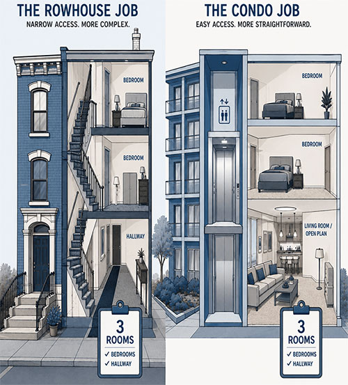 Baltimore rowhouse and condo carpet cleaning comparison