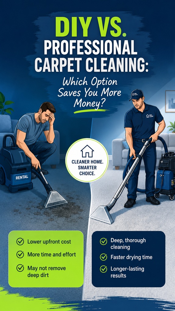 Comparison of DIY carpet cleaning vs. professional carpet cleaning